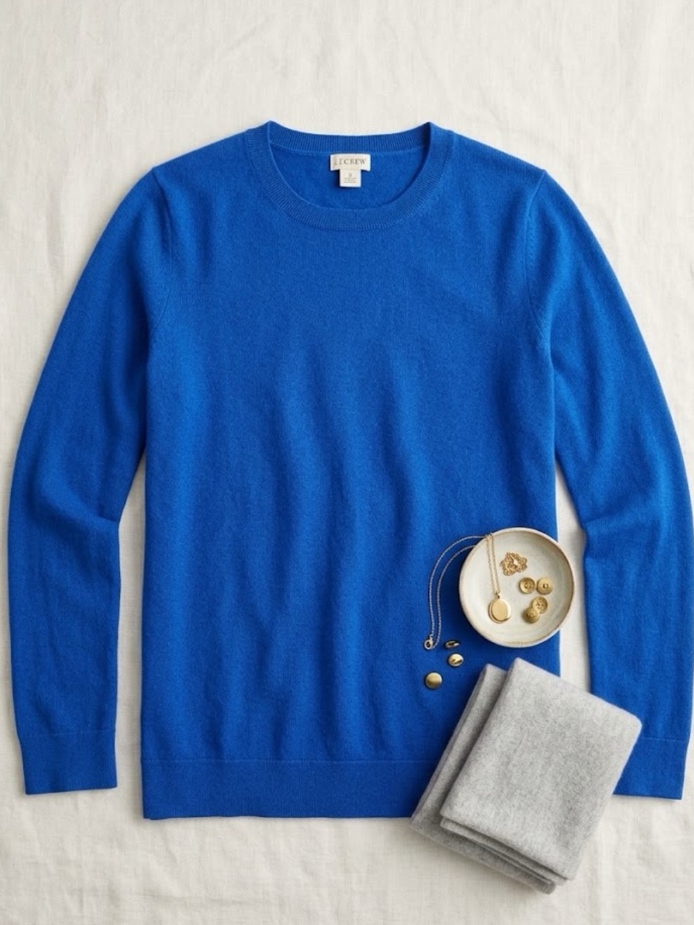 J. Crew Crewneck Sweater in Bright Blue
